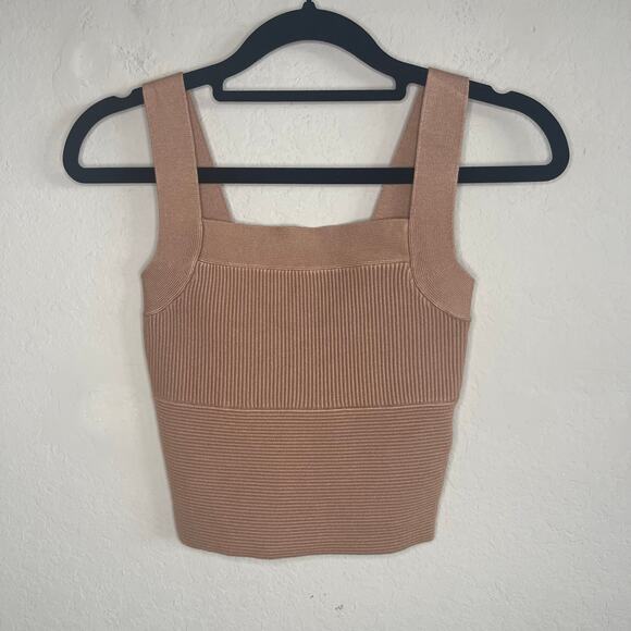 Abercrombie & Fitch Ribbed Knit Cropped Top Camel NEW - Size XS - Picture 1 of 4